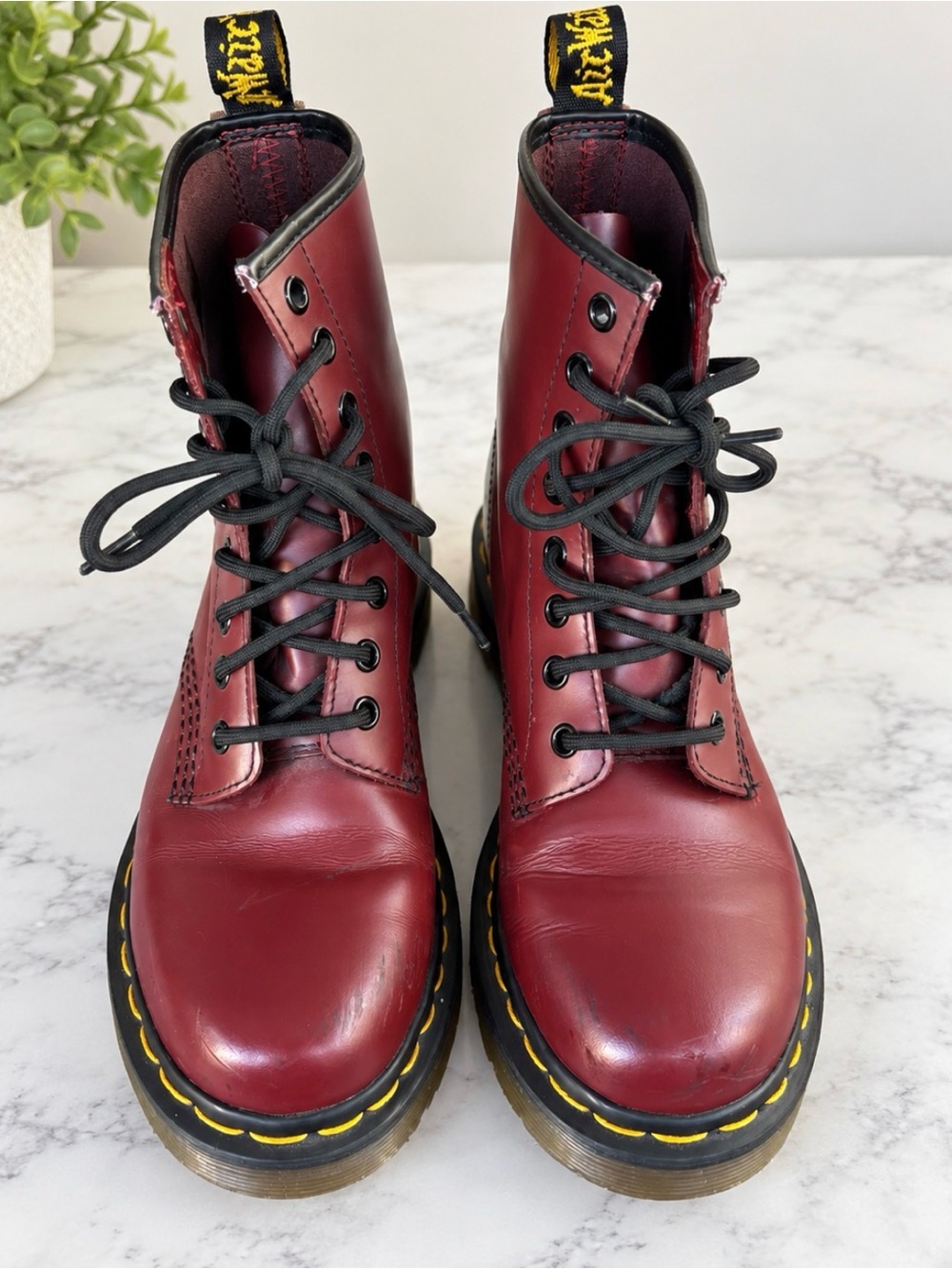 Dr. Martens 1460 Burgundy 8-Eye Boots – Women’s US 7 / UK 5 – Men’s 6 -Vintage